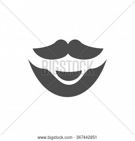 Bearded Men Icon, Beard Symbol Design, Facial Hair Illustration
