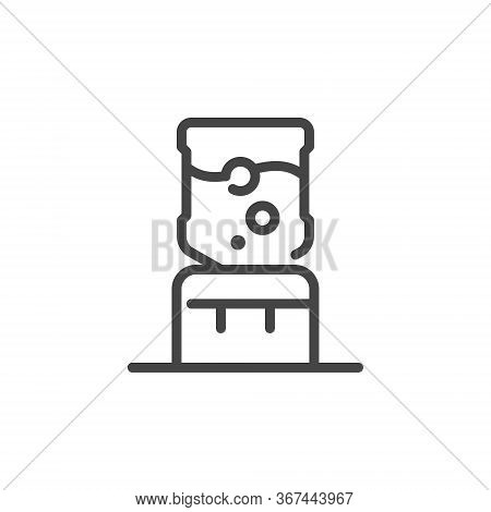 Thin Icon Cooler With Water, Purified Water Delivery. Such Line Sign As Isolated Water-bottle And Co