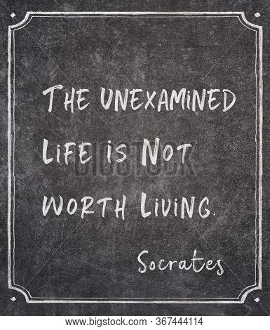 The Unexamined Life Is Not Worth Living - Ancient Greek Philosopher Socrates Quote Written On Framed