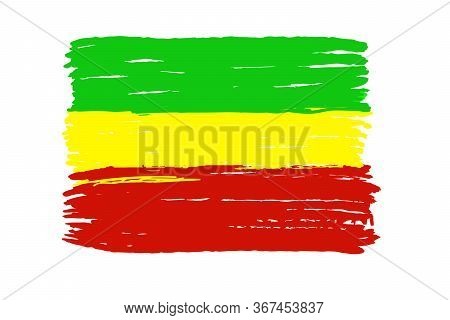 Rastafari Flag Isolated On A White Background. The Symbol Of Rastafari.