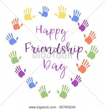 Colorful Friendship Day Palm In Beautiful Style.