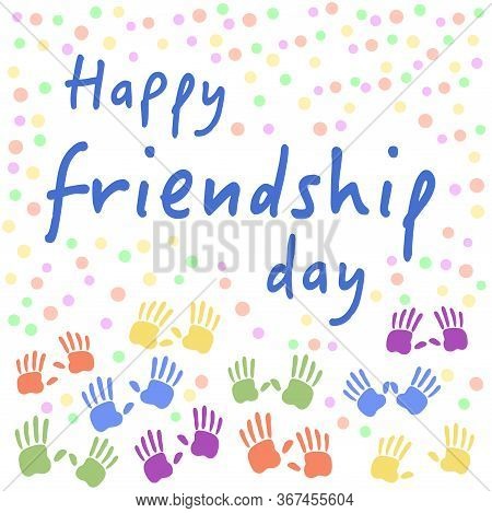 Colorful Friendship Day Palm In Beautiful Style.
