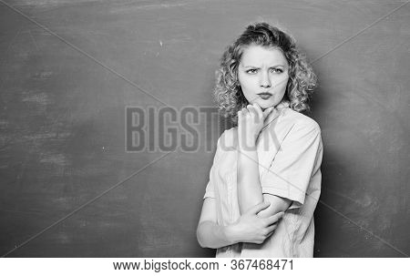 Teacher Best Friend Of Learners. Good Teacher Is Master Of Simplification. Woman Teacher In Front Of