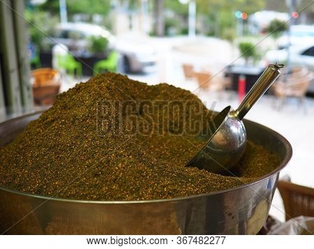Za'atar Spice A Blend Of Hyssop, Sumac, Sesame And Salt Famous Middle East Arabic Culinary Mix