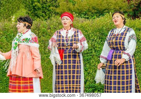 Petrozavodsk, Russia - September 15th,2019: Women Of The Katyusha Folklore Ensemble Give A Concert I
