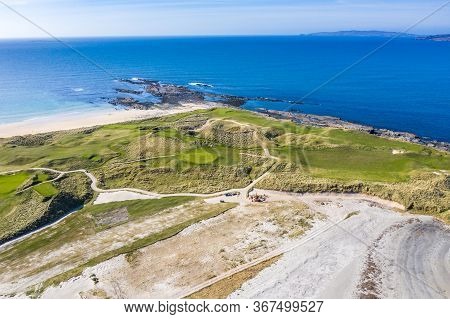Aerial View Of Carrickfad And Cashelgolan Beach, Castlegoland, By Portnoo In County Donegal - Irelan
