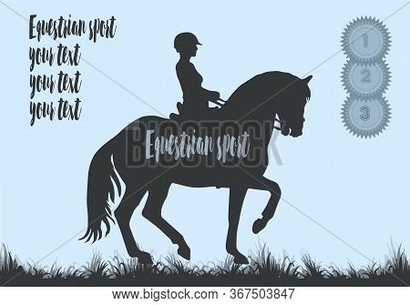 Equestrian Competitions, Girl Riding A Horse, Dressage, Premium Rosettes, Equestrian Sport, Isolated