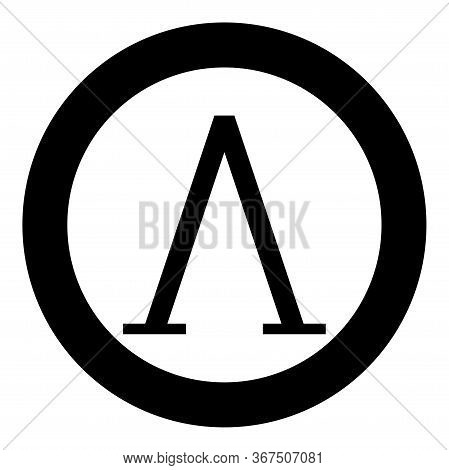 Lambda Greek Symbol Capital Letter Uppercase Font Icon In Circle Round Black Color Vector Illustrati