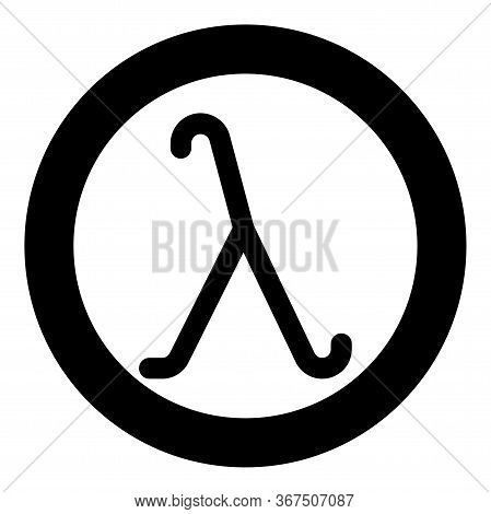Lambda Greek Symbol Small Letter Lowercase Font Icon In Circle Round Black Color Vector Illustration