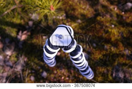 Flexible Tripod For The Camera. Details And Close-up