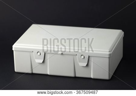 First Aid Kit With Isolated Black Background, First Aid Kit Used For Medical Assistance, Black First