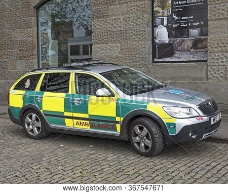 Bristol, Uk - May 7, 2016: An Ambulance Parked Outside The Arnolfini Arts Centre