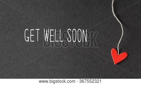 Get Well Soon Message With Handmade Small Paper Hearts