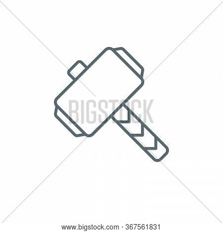 Gaming Hammer Vector Icon Symbol Game Isolated On White Background