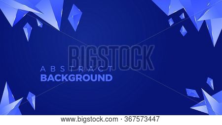 Abstract Background With Shiny Triangle In Blue