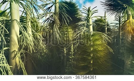 Dinasour forest in big resolution 3d rendering