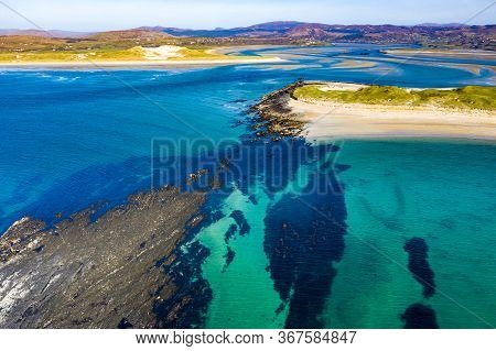 Aerial View Of The Atlantic At Carrickfad By Portnoo In County Donegal - Ireland