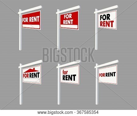 For Rent Vector Real Estate Sign Set
