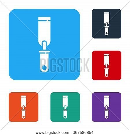 White Rasp Metal File Icon Isolated On White Background. Rasp For Working With Wood And Metal. Tool 