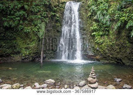 Walk And Discover The Prego Salto Waterfall On The Island Of Sao Miguel, Azores