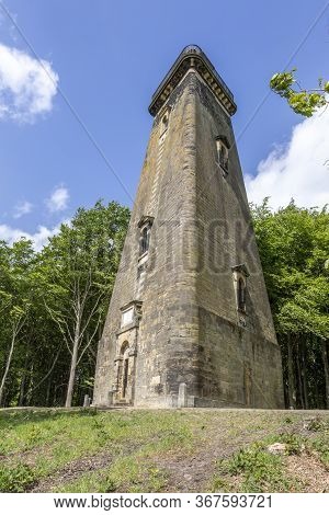 Rotherham, South Yorkshire, England - May 23 2020: The Grade Ii Listed Folly Of Hoober Stand Near We