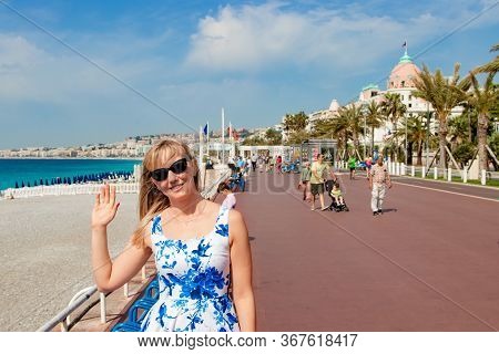 May 26, 2018. Nice, France. Beautiful Historic Architecture Of The Famous Hotel Le Negresco - On The