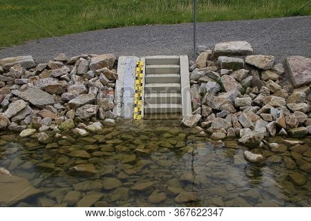 Flood Marking At The Outlet Of Paulinensee Near Moensheim