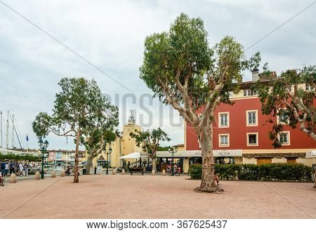 Port Grimaud, France - June 11, 2019 : Port Grimaud, The Venice Of Provence, Seaside Town Created By