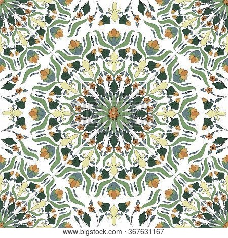 Seamless Pattern. Decorative Hand Drawn Mandala, Design Element. Can Be Used For Cards, Invitations,