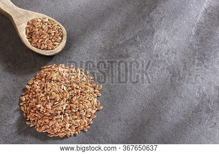 Linseed Organic Seeds - Linum Usitatissimum. Text Space