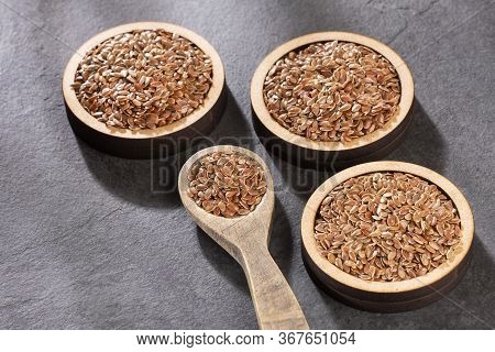 Linseed Organic Seeds - Linum Usitatissimum. Text Space