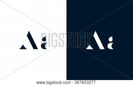 Abstract Letter Aa Logo. This Logo Icon Incorporate With Abstract Shape In The Creative Way. It Look