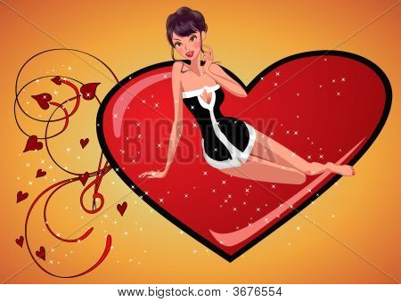 Valentines Mädchen Wand