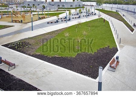 Construction Of Moscow River Embankment And St. Nicholas Church In New Area Of Pavshinsky Floodplain
