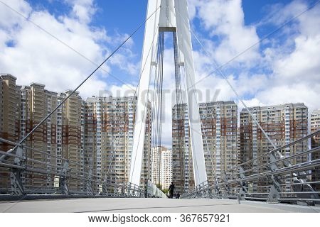 Construction Of Moscow River Embankment And St. Nicholas Church In New Area Of Pavshinsky Floodplain