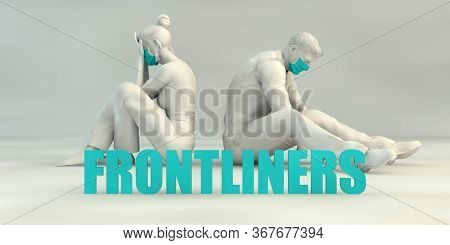 Frontliners Suffering From Coronavirus Overload 3D Render