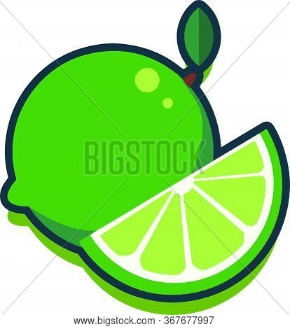 The Green Lemon Simple Vector Image Soft