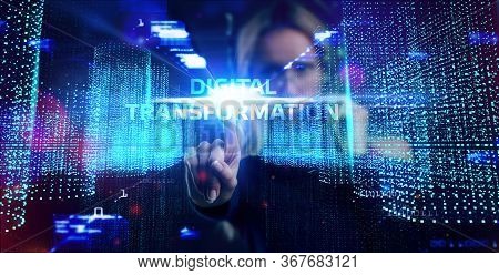 Concept Of Digitization Of Business Processes And Modern Technology. Digital Transformation.