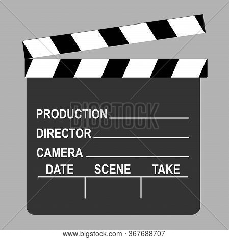 Clapperboard Used In Filmmaking With Text, Conceptual Vector