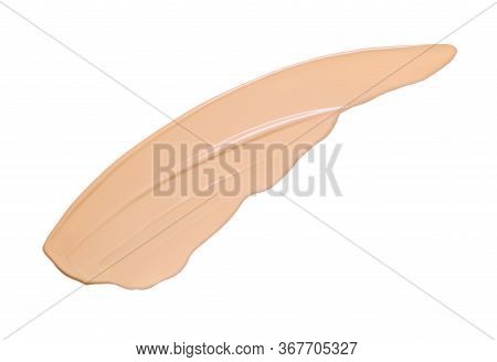 Face Foundation Sample Isolated On White. Cream Makeup Texture