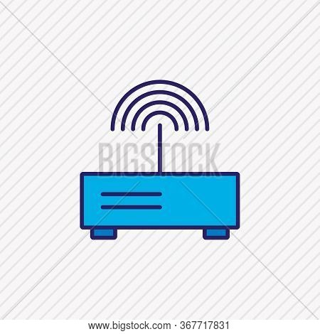 Vector Illustration Of Router Icon Colored Line. Beautiful Technology Element Also Can Be Used As Mo