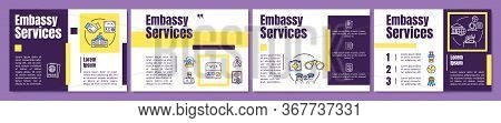 Embassy Assistance Brochure Template. Social Service. Flyer, Booklet, Leaflet Print, Cover Design Wi