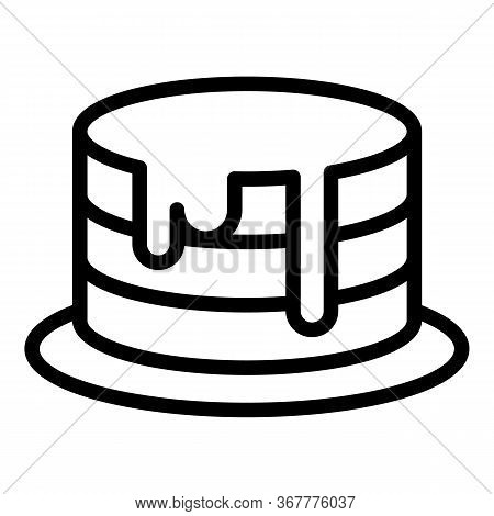 Layred Cake With Cream Icon. Outline Layred Cake With Cream Vector Icon For Web Design Isolated On W