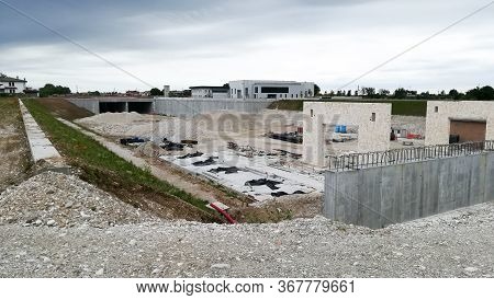 Highway Construction Site View. Civil Engineering