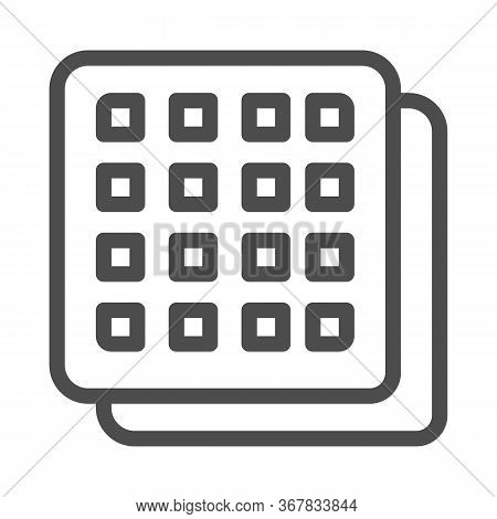 Square Cookies Line Icon, Confectionary Concept, Crispy Biscuit Cookie Sign On White Background, Hea