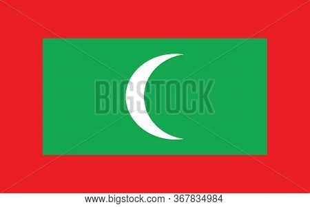 Maldives Flag Vector Graphic. Rectangle Maldivian Flag Illustration. Maldives Country Flag Is A Symb