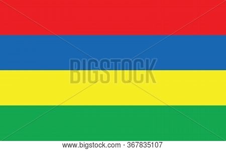 Mauritius Flag Vector Graphic. Rectangle Mauritian Flag Illustration. Mauritius Country Flag Is A Sy
