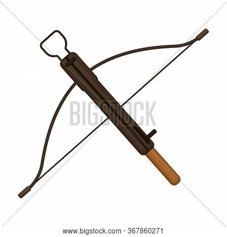 Crossbow Vector Icon.cartoon Vector Icon Isolated On White Background Crossbow.