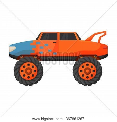 Monster Truck Vector Icon.cartoon Vector Icon Isolated On White Background Monster Truck.