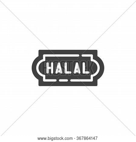 Halal Logo Vector Icon. Filled Flat Sign For Mobile Concept And Web Design. Halal Label Glyph Icon. 